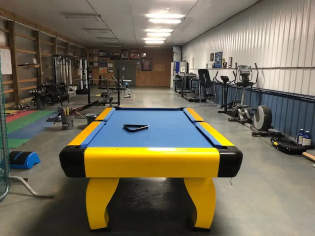 Flash Lodge Indoor Workout Facility with Pool Table